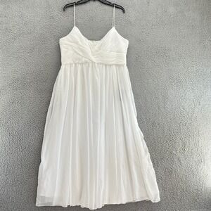 Ieena Dress Womens Large White Babydoll‎ Spaghetti Strap Long Dress New **FLAW**